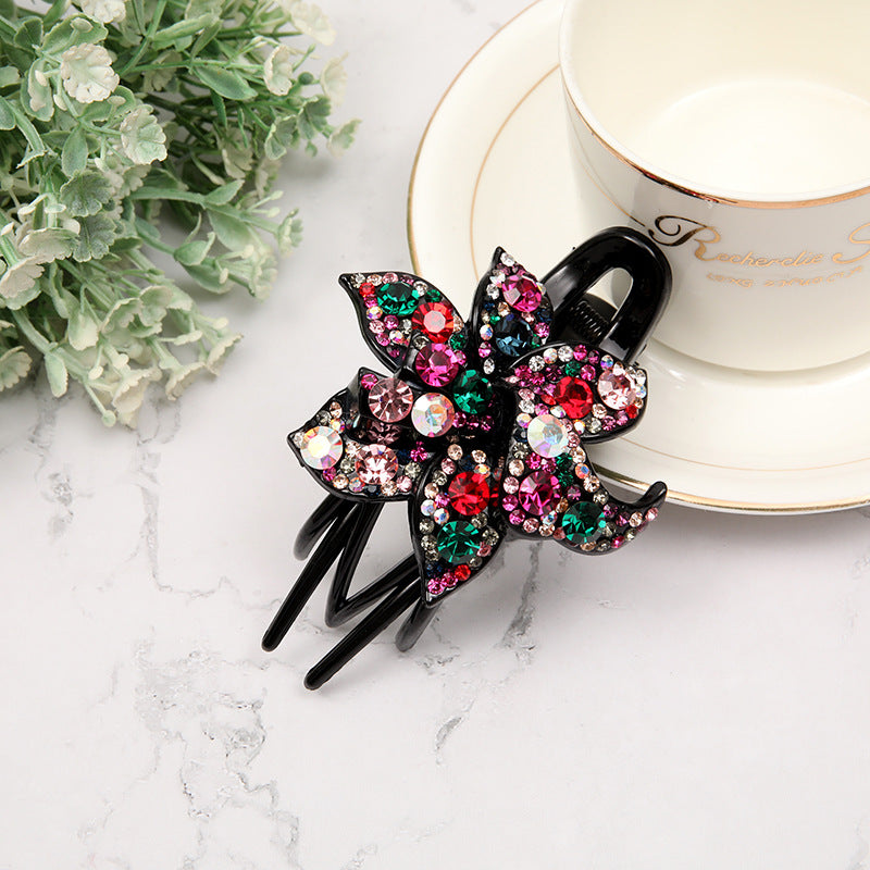 Women's Hair Clip Duckbill Claw - Rhinestone