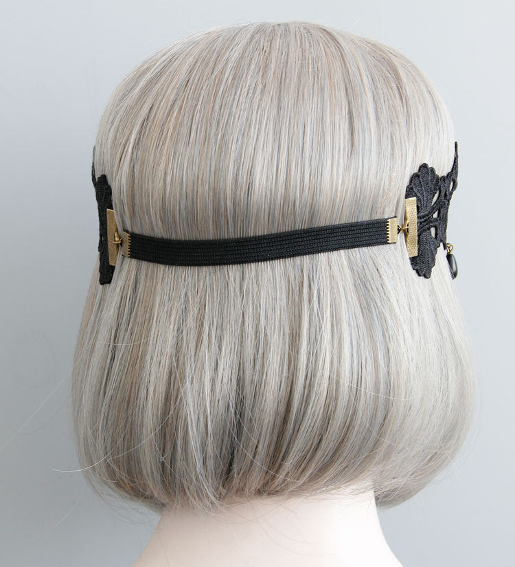 Pearl Lace Headband - Black