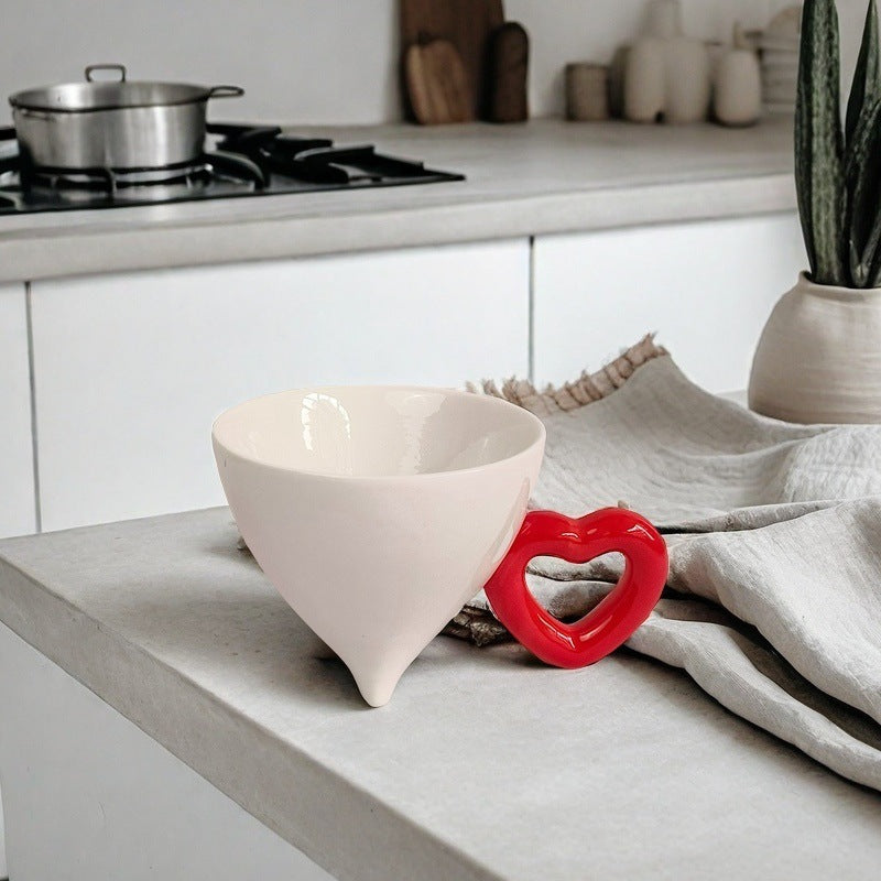 Ceramic Mug with Conical Shape and Solid Color Design - Heat-Resistant, 120ML