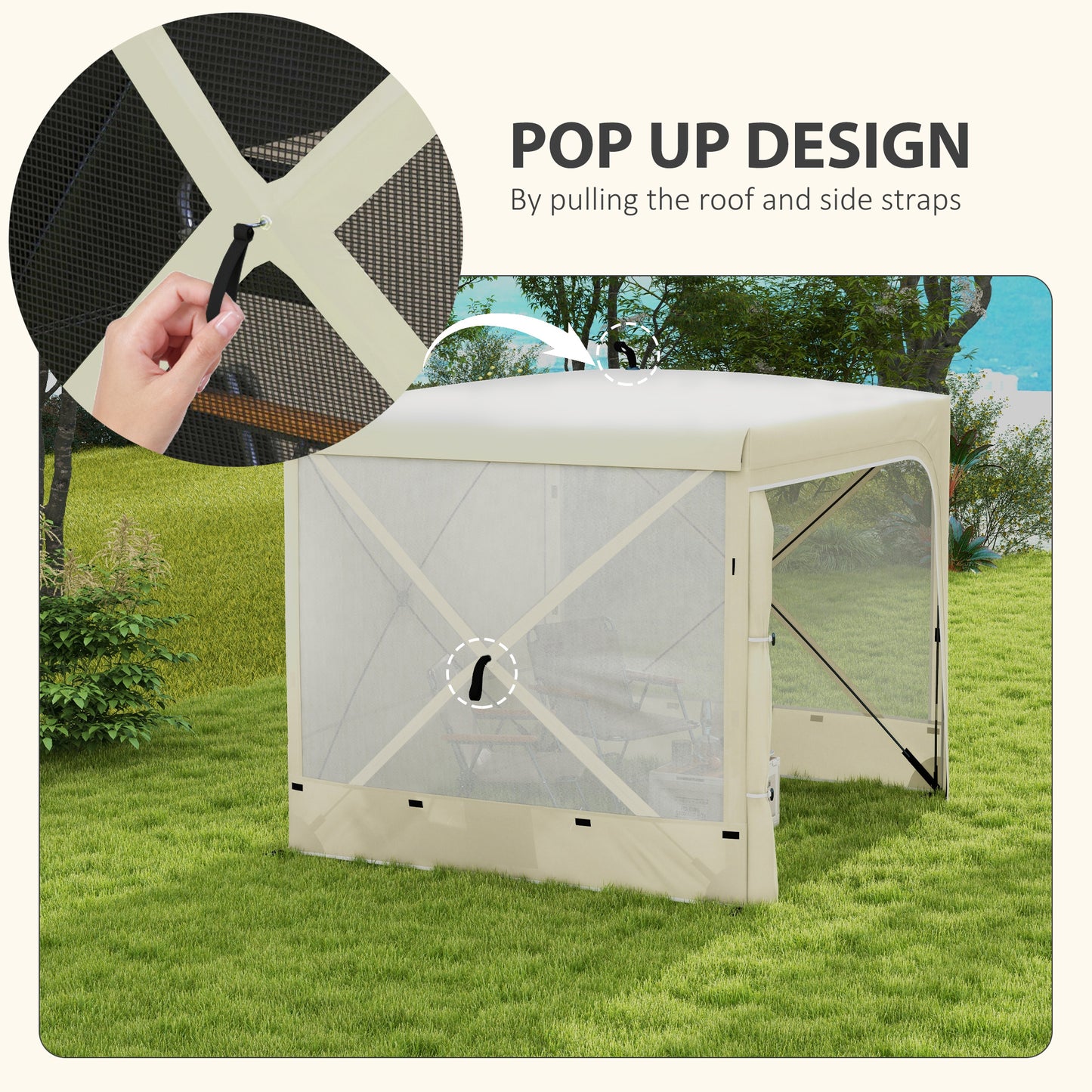Pop Up Canopy Tent - UV-Resistant Sun Shade Shelter for 3-5 People
