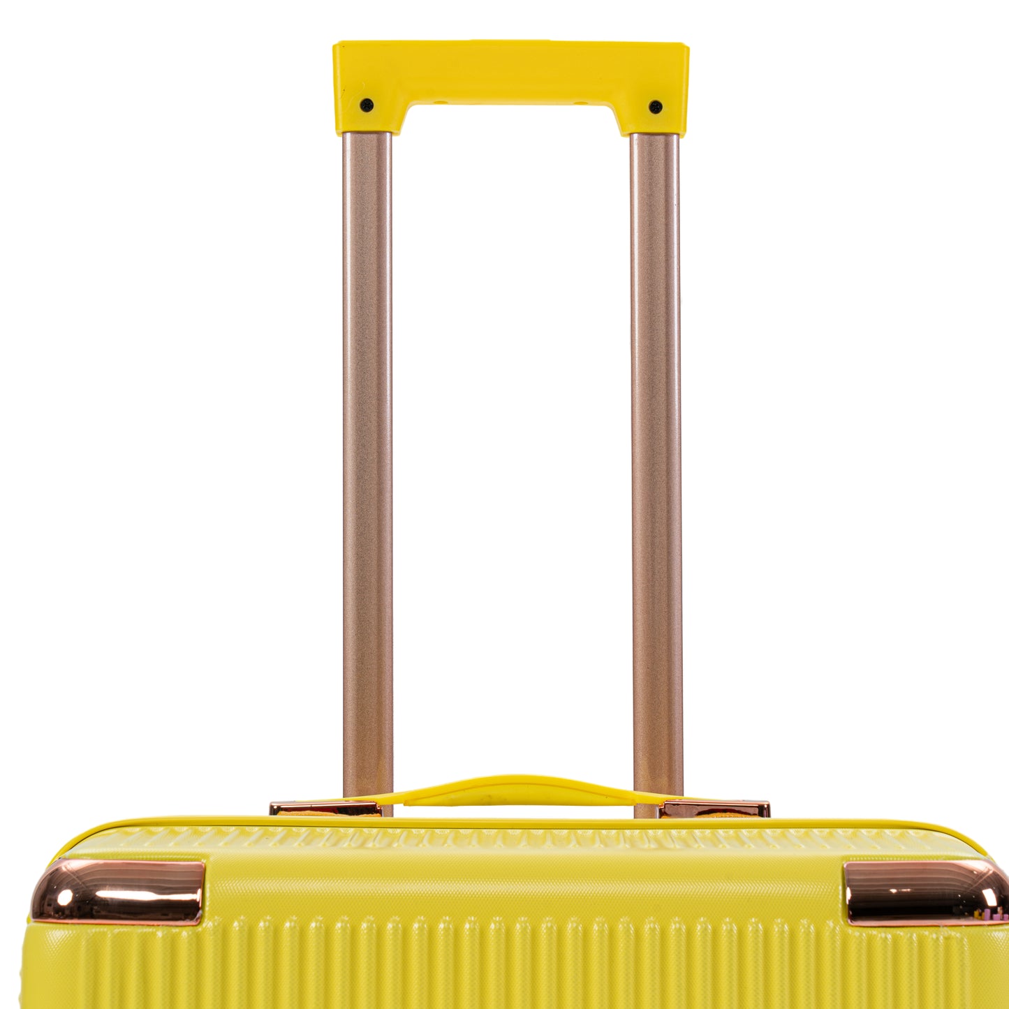 4-Piece Yellow Hard Luggage Set with 360° Rotating Wheels