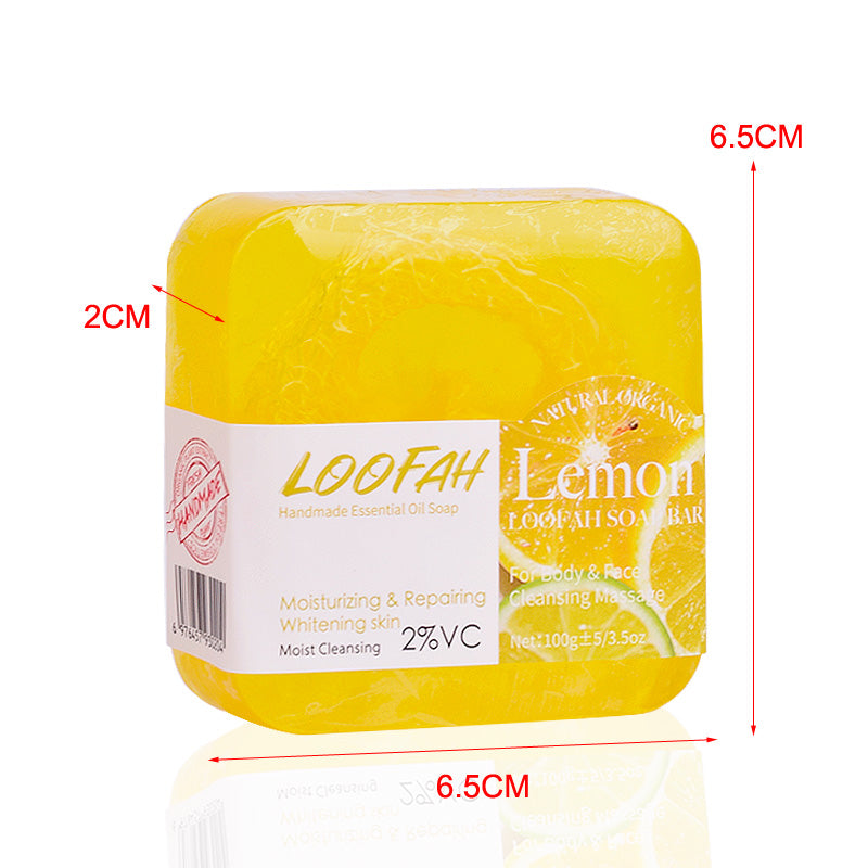 Lemon & Loofah Soap Bar - 100g Natural Body Care