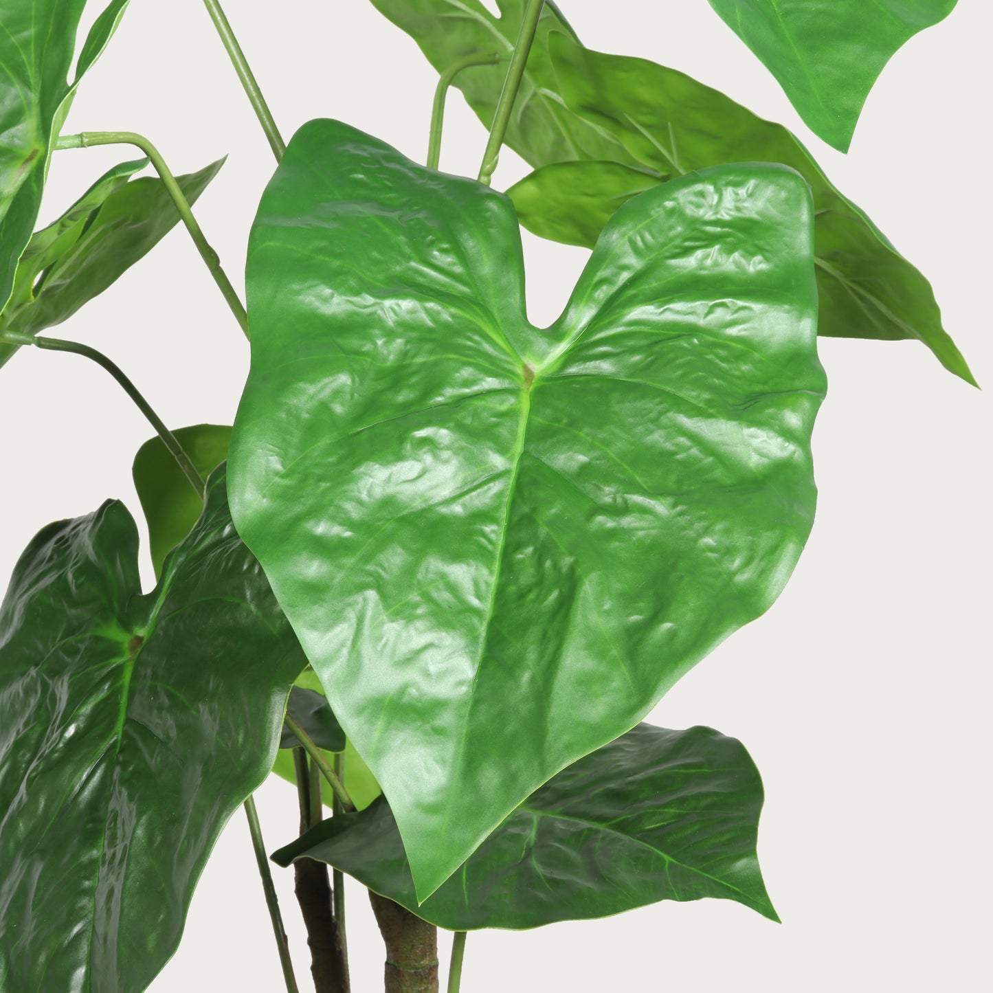 30'' Artificial Alocasia Leaf Plant with White Pot - 2pc Set