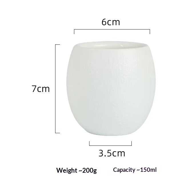Marble Patterned Ceramic Tasting Cup - Small Round Coffee Mug, Minimalist Design