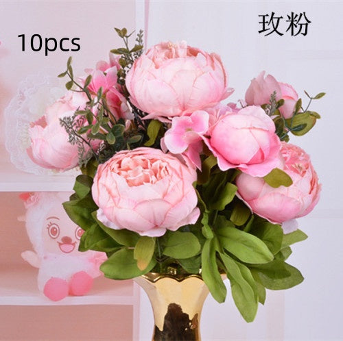 Artificial Peony Flowers Set - Decorative Silk Flowers for Home & Garden