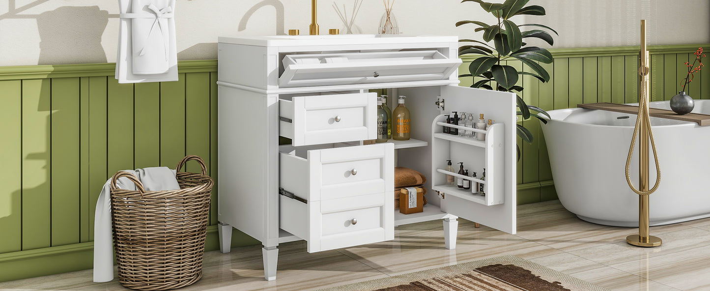 36'' Modern Bathroom Vanity with Ceramic Sink and Storage Cabinet