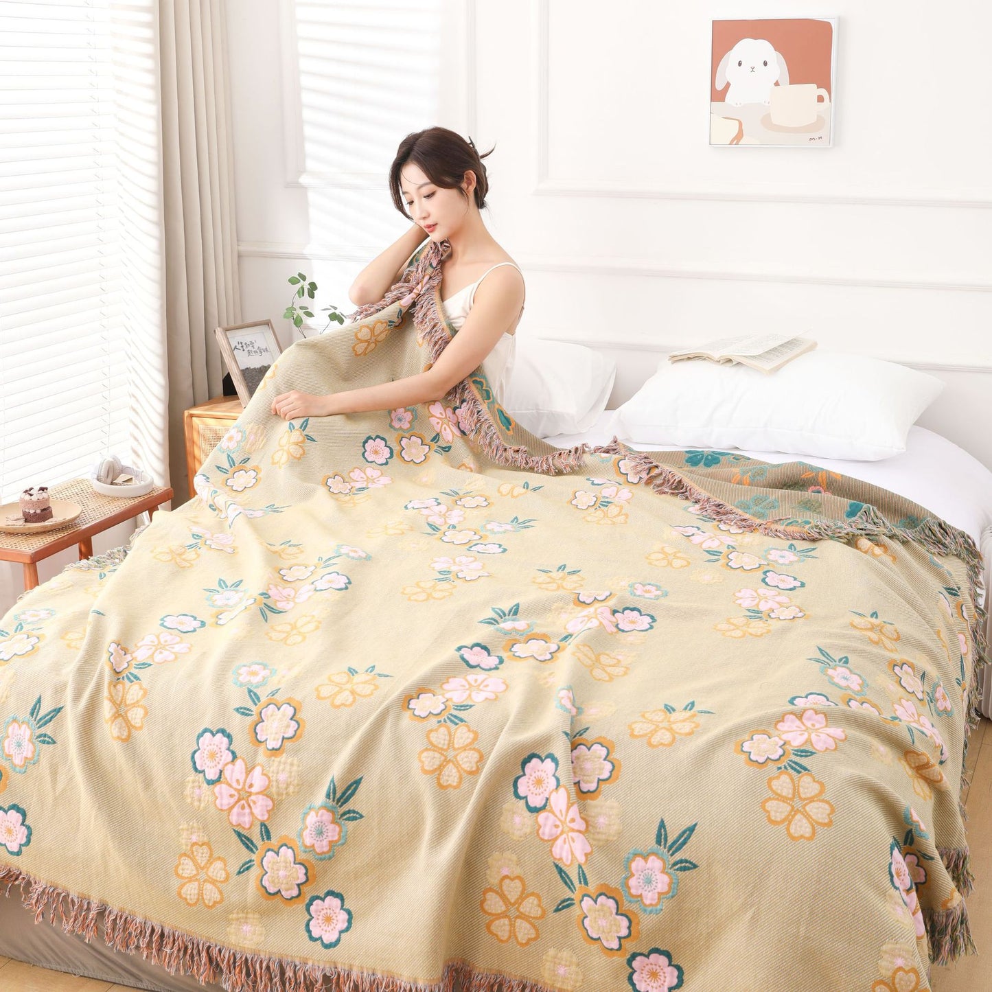 Multi-Layer Cotton Gauze Blanket for Sofa and Home Decor