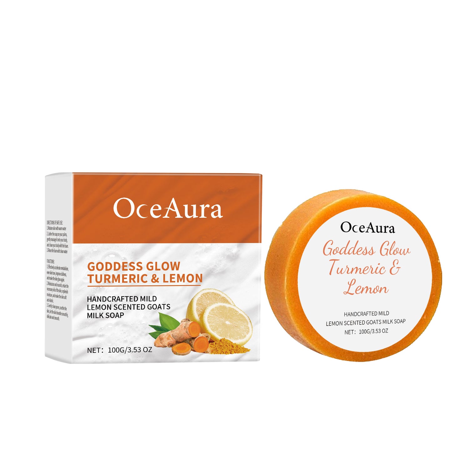 Turmeric Lemon Bath Soap with Honey & Coconut Oil - 100g