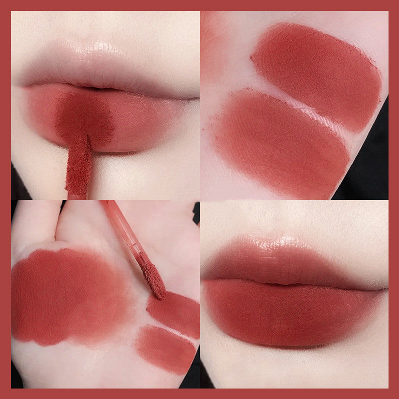 Velvet Matte Lip Lacquer - Soft Fog Finish, Red Tea Red Bean, 2.5g