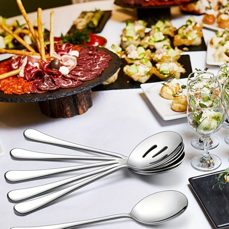 Stainless Steel Cake Server Set with Spoon Fork Knife Butter Shovel - Silver