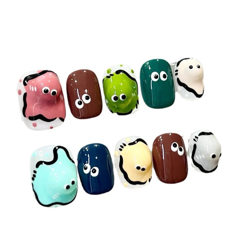 Funny Egg Puff Press-On Nails - Hand-Made 3D Nail Art