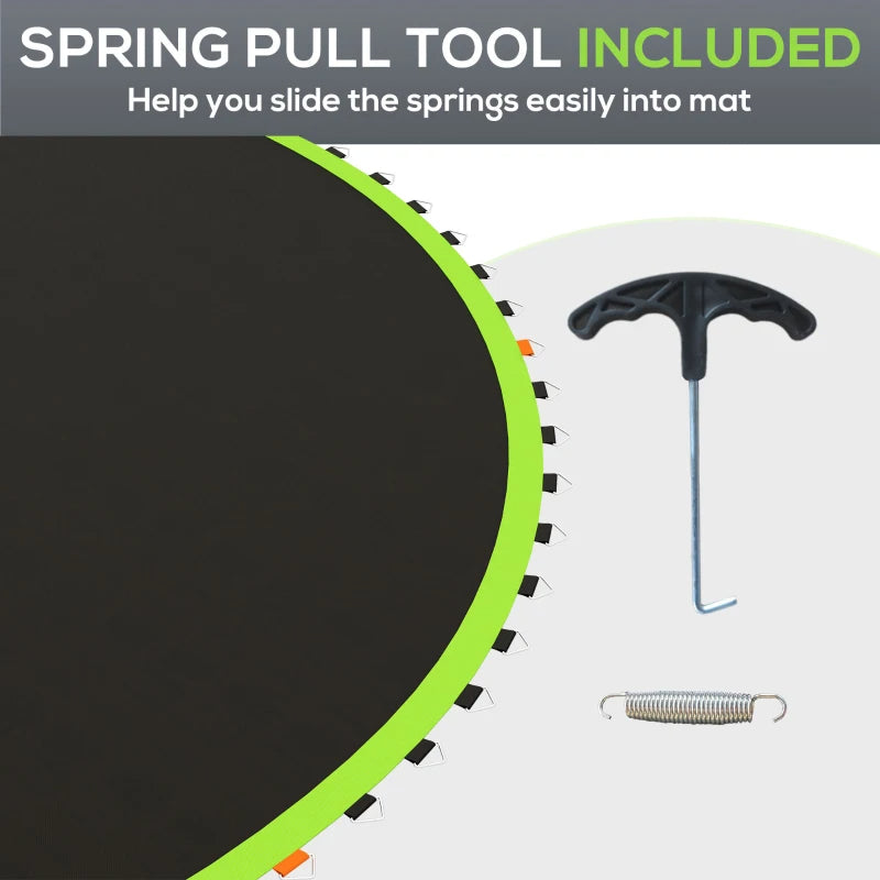 Trampoline Replacement Mat - 12' Round with 72 V-Rings, Green