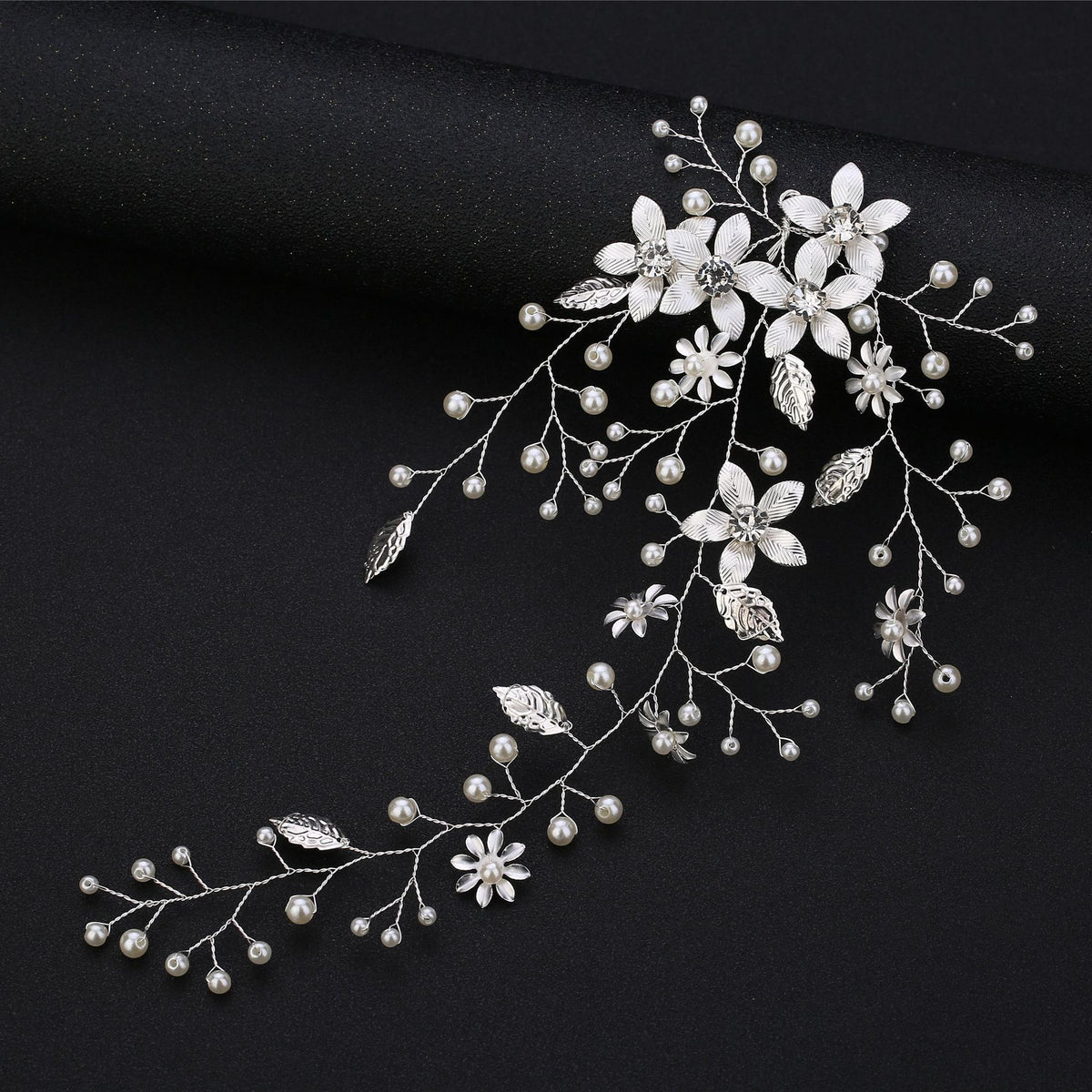 Golden Leaf Flower Hair Band - Wedding Bridal Accessory
