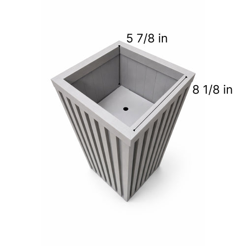 Square Grove Column Planter - Grey Brown Aluminum