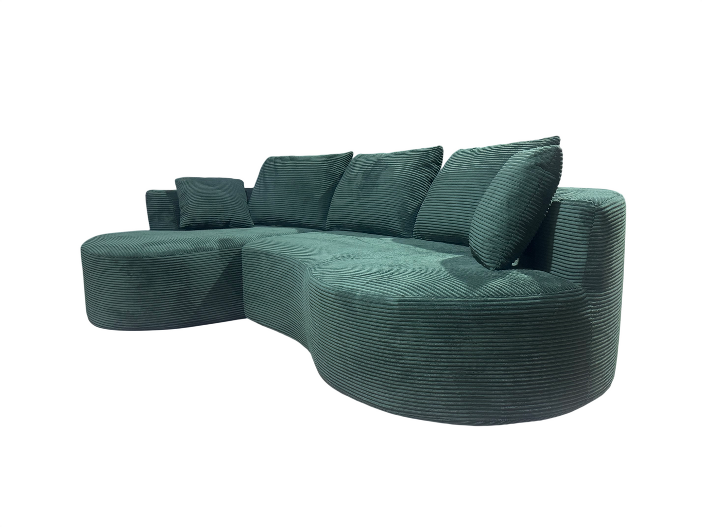 Curved Modular Sectional Couch 2 Piece Set With Pillows, Minimalist