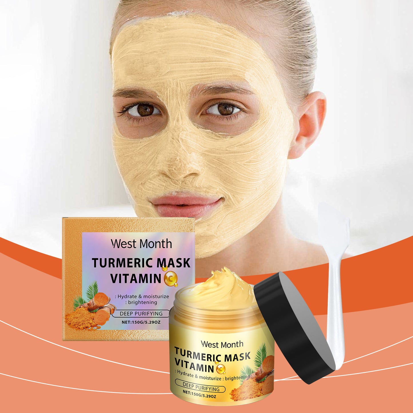 Vitamin C Turmeric Mud Mask - Deep Pore Cleansing & Brightening Facial Care