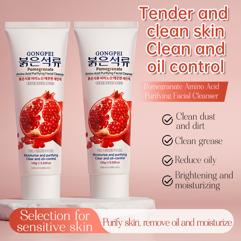 Facial Cleanser Moisturizing Pomegranate Amino Acid Face Wash for All Skin Types