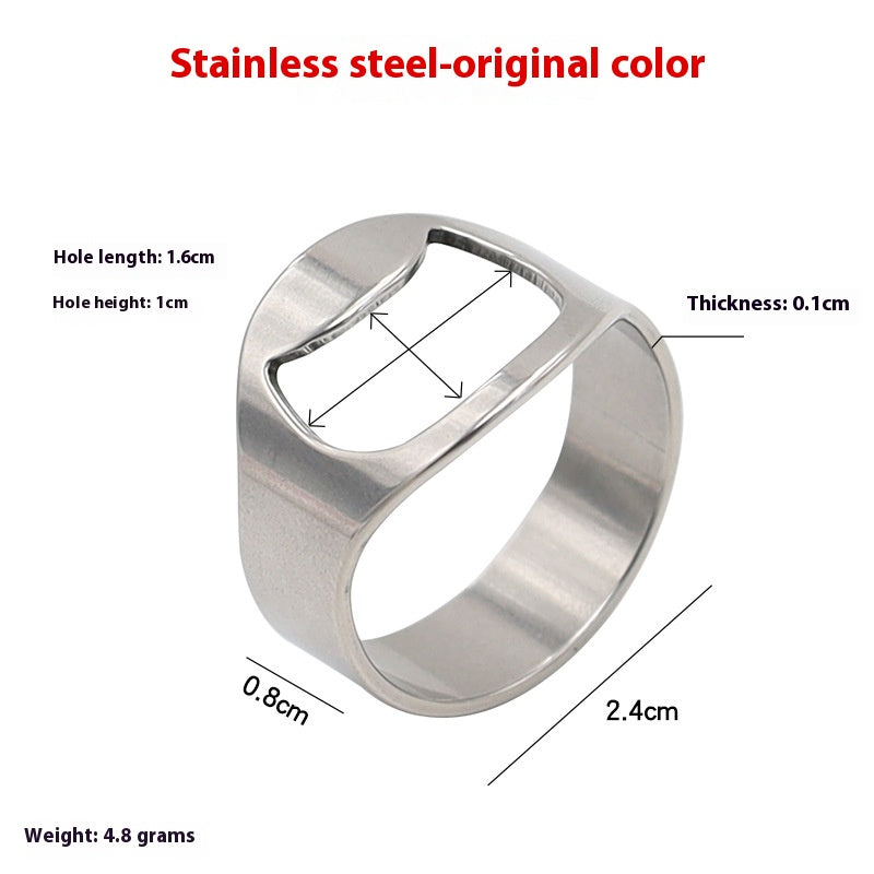 Stainless Steel Ring Bottle Opener for Beer and Corkscrew Bar Tool
