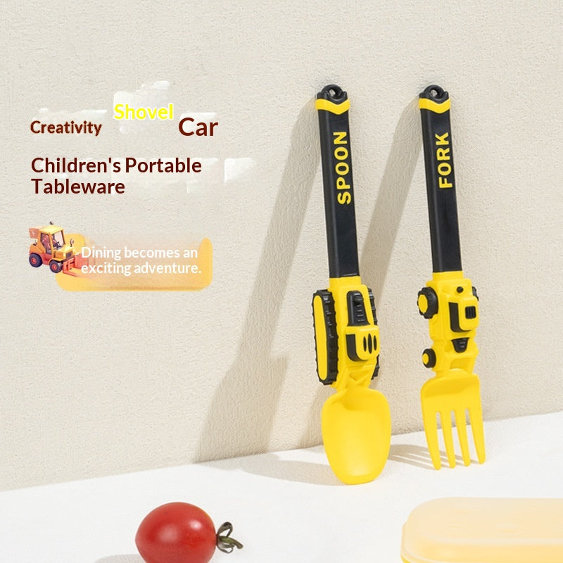 Children's Heavy Duty Plastic Construction Vehicle Shovel and Fork Set