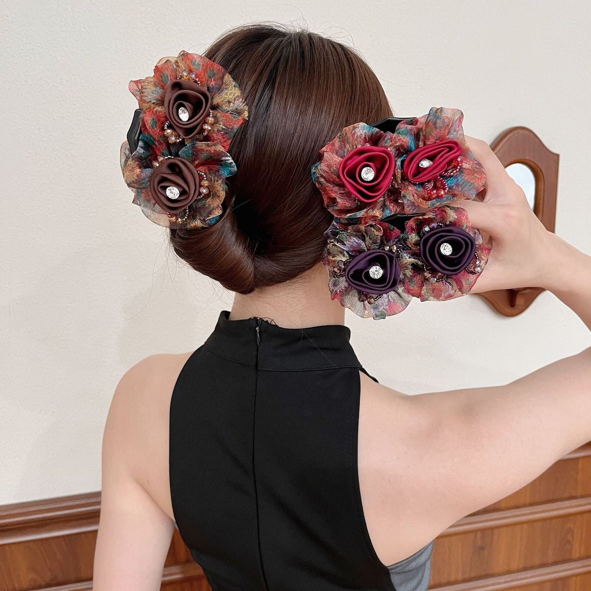 Elegant Rose Ponytail Clip Grip Hair Accessory