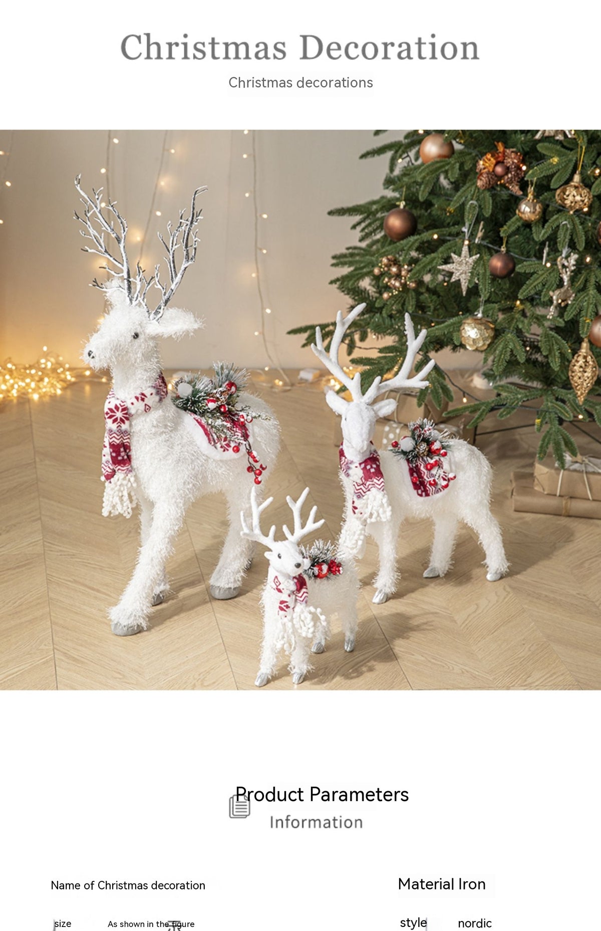 Christmas Elk Doll Decoration Set - Plush Deer Ornaments for Holiday Home Decor