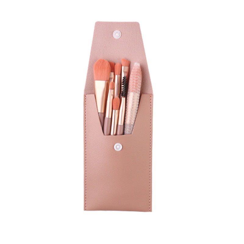 Mini No. 8 Makeup Brush Set - Assorted Styles, 8-Piece Portable Cosmetic Tools