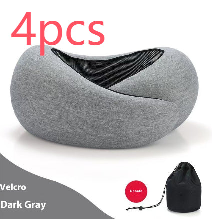 U-Shaped Memory Foam Travel Pillow - Adjustable Neck Support