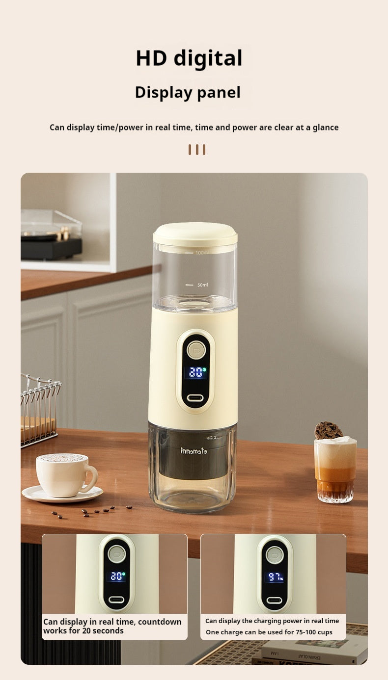 Portable Wireless Coffee Machine - Compact Capsule Espresso Maker for Home & Outdoor Use