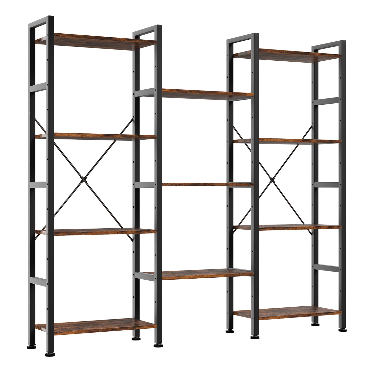 Adjustable Wide Bookshelf with Industrial Design - Multiple Colors