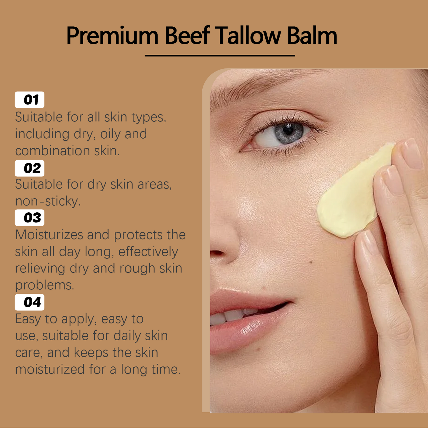 Tallow Moisturizing Cream for Face and Body - Deep Hydration for Dry Skin