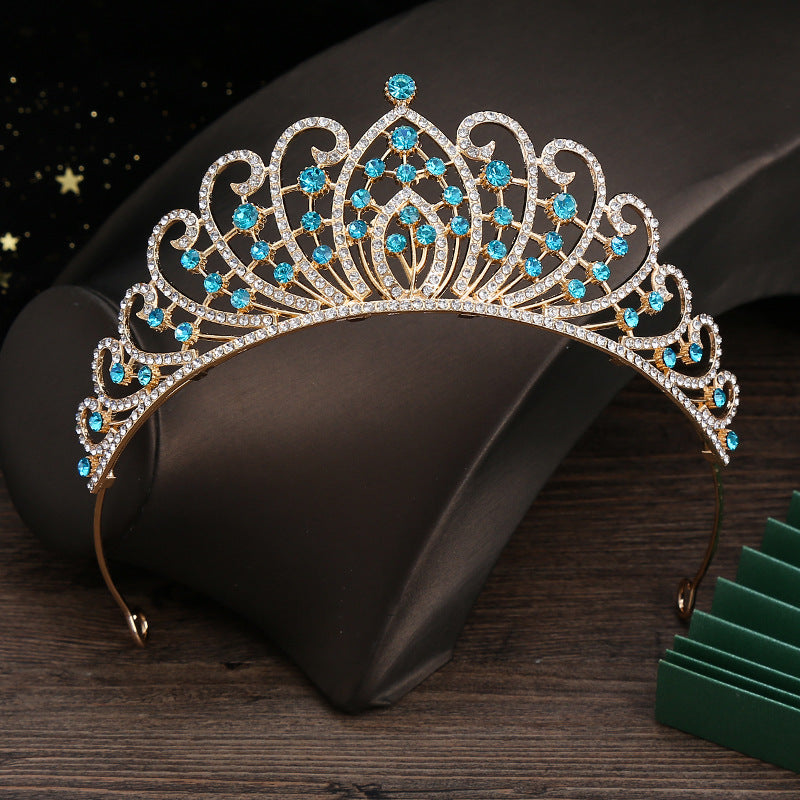 Alloy Rhinestone Crown Headband - Multiple Colors