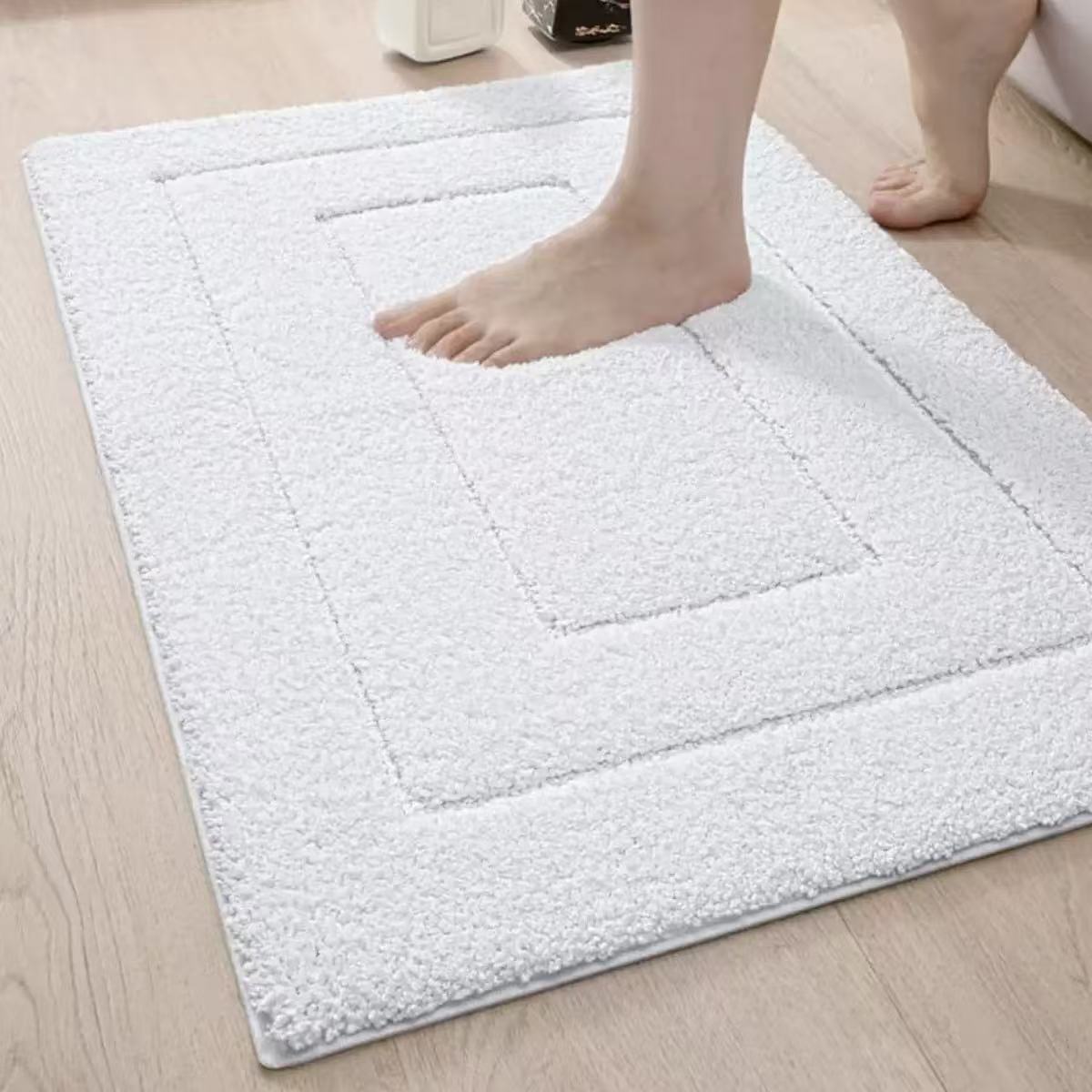 Cashmere-Like Bathroom Absorbent Floor Mat - Soft, Machine Washable, Multiple Sizes