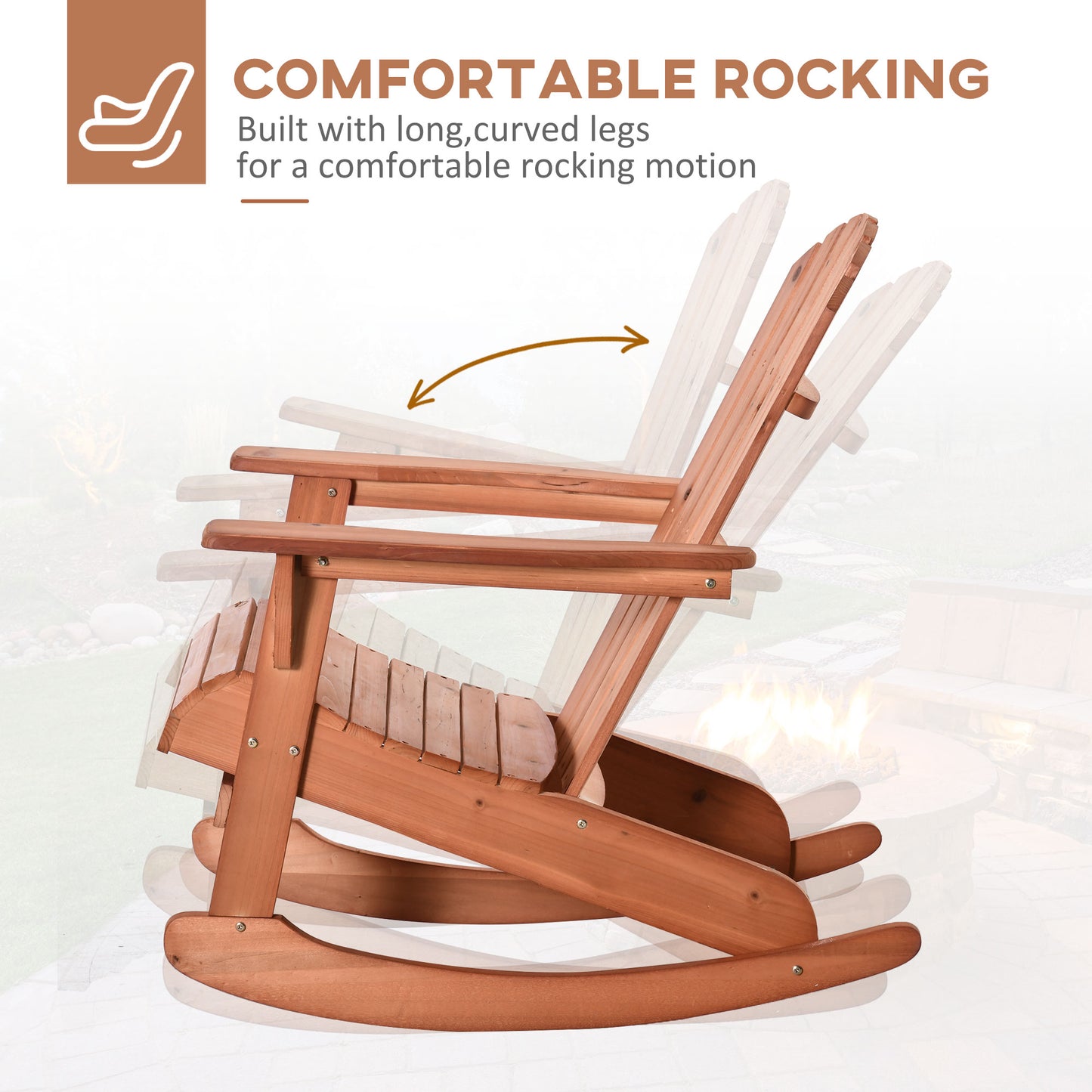 Teak Adirondack Rocking Chair - Ergonomic Design for Porch & Patio