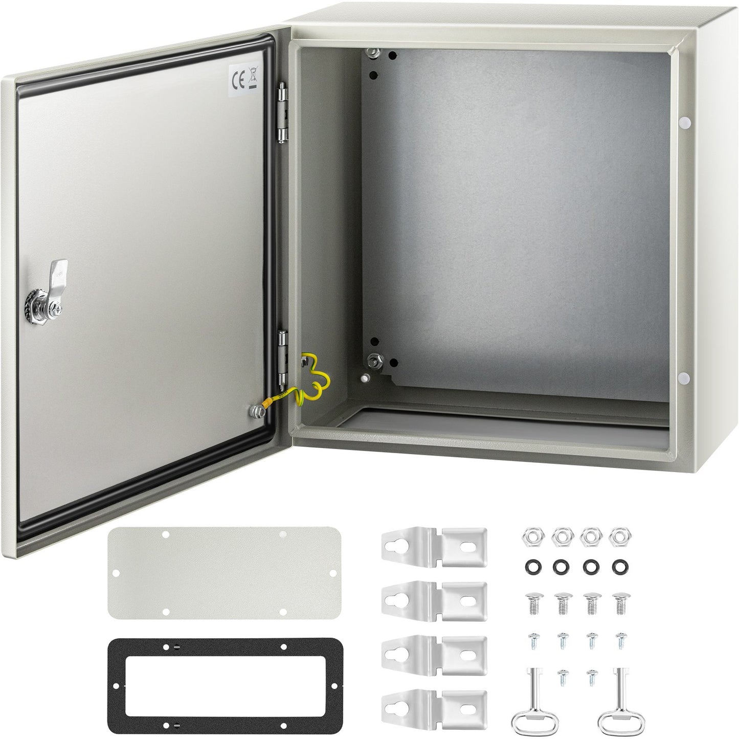 IP66 Waterproof Steel Electrical Junction Box - NEMA 16x16x8 Inch Enclosure with Mounting Plate