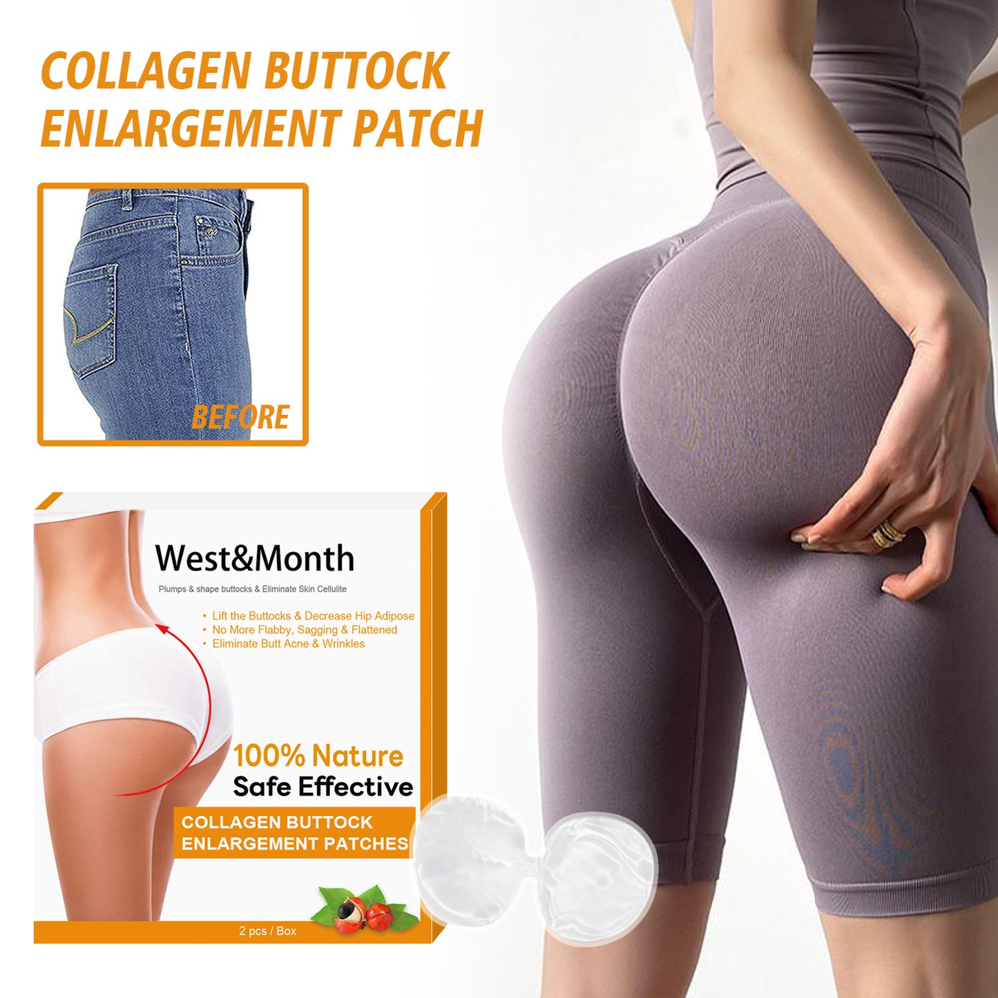 Collagen Butt Lift Patches - Firming & Smoothing Hip Treatment (2 Pack)