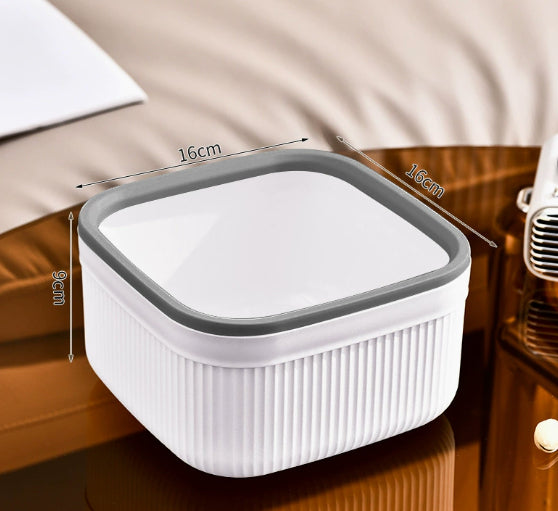 Desktop Trash Can Push-Style Waste Bin 4L Light Luxury Storage Bucket