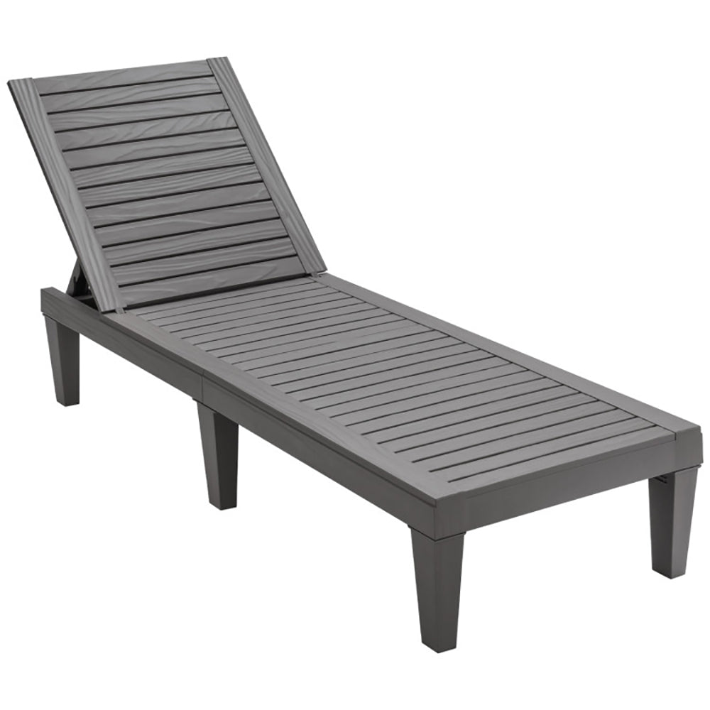 Outdoor Chaise Lounge Chair With 5 Positions Adjustable Backrest For