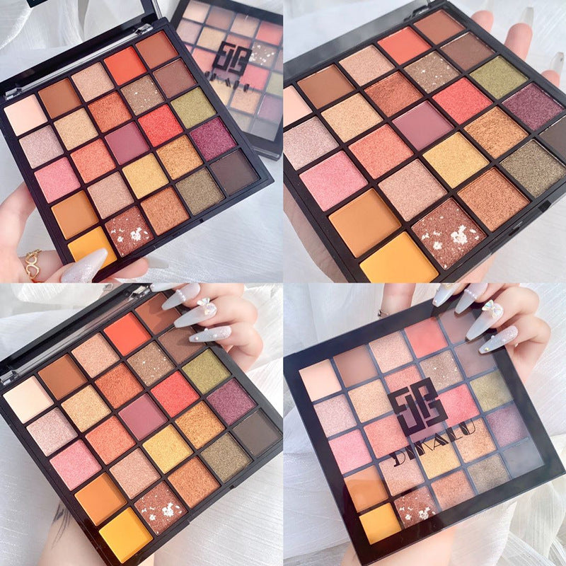 25-Color Eyeshadow Palette with Glitter Pearlescent Sequins - Long-Lasting Makeup