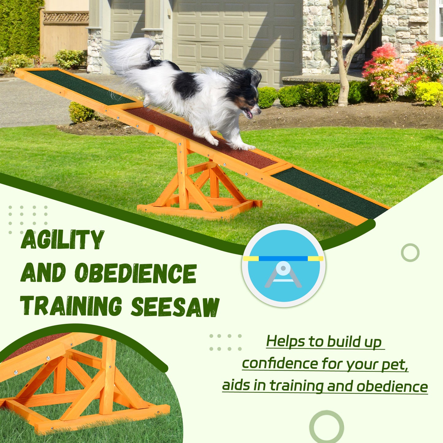 Wooden Dog Agility Seesaw for Training & Exercise - Weather-Resistant Pet Toy