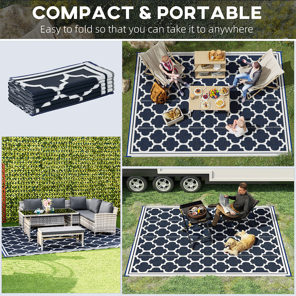 Reversible Waterproof Outdoor Rug for Camping and Patio