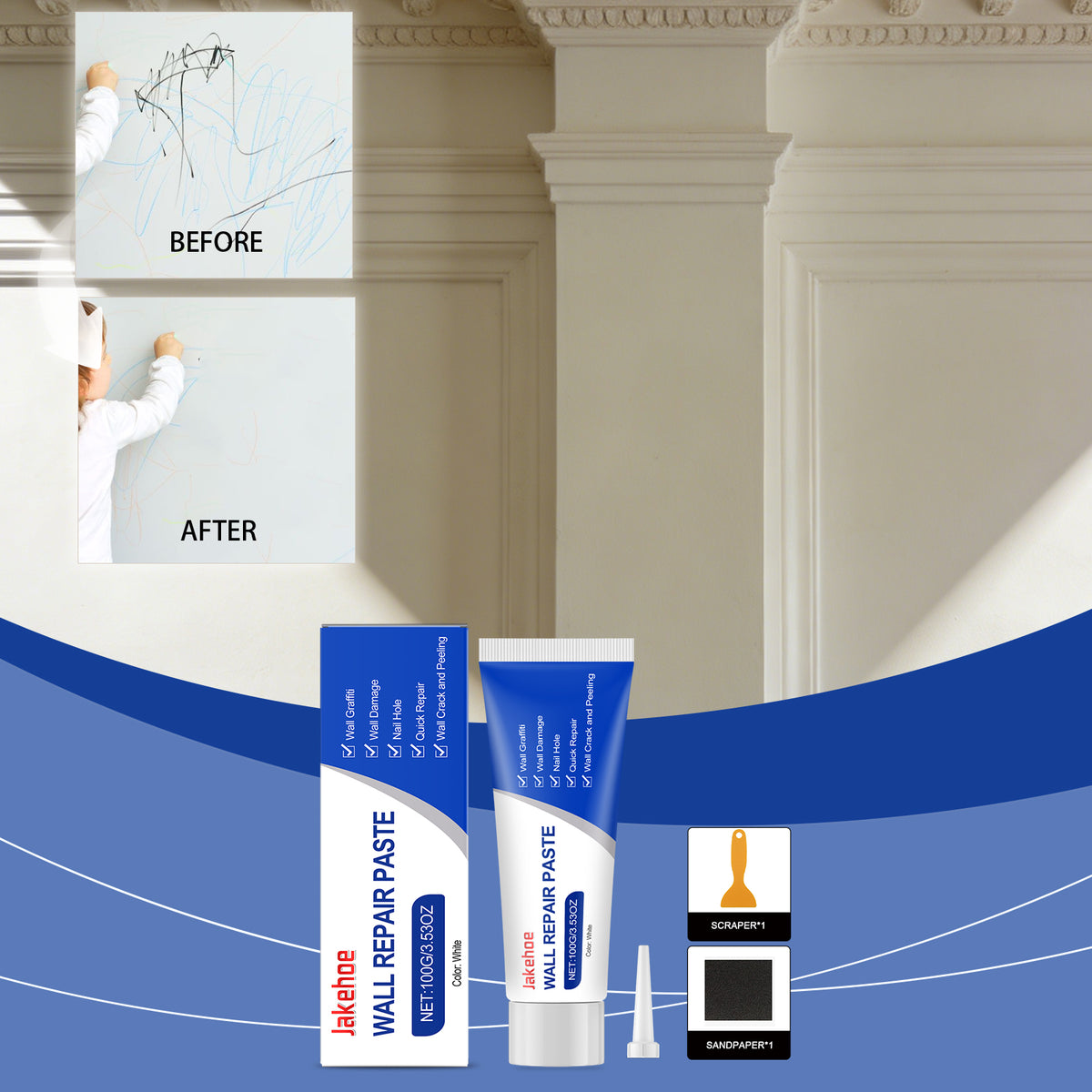 Wall Repair Kit - Wall Patching, Spackle & Putty for Home Wall Fixing