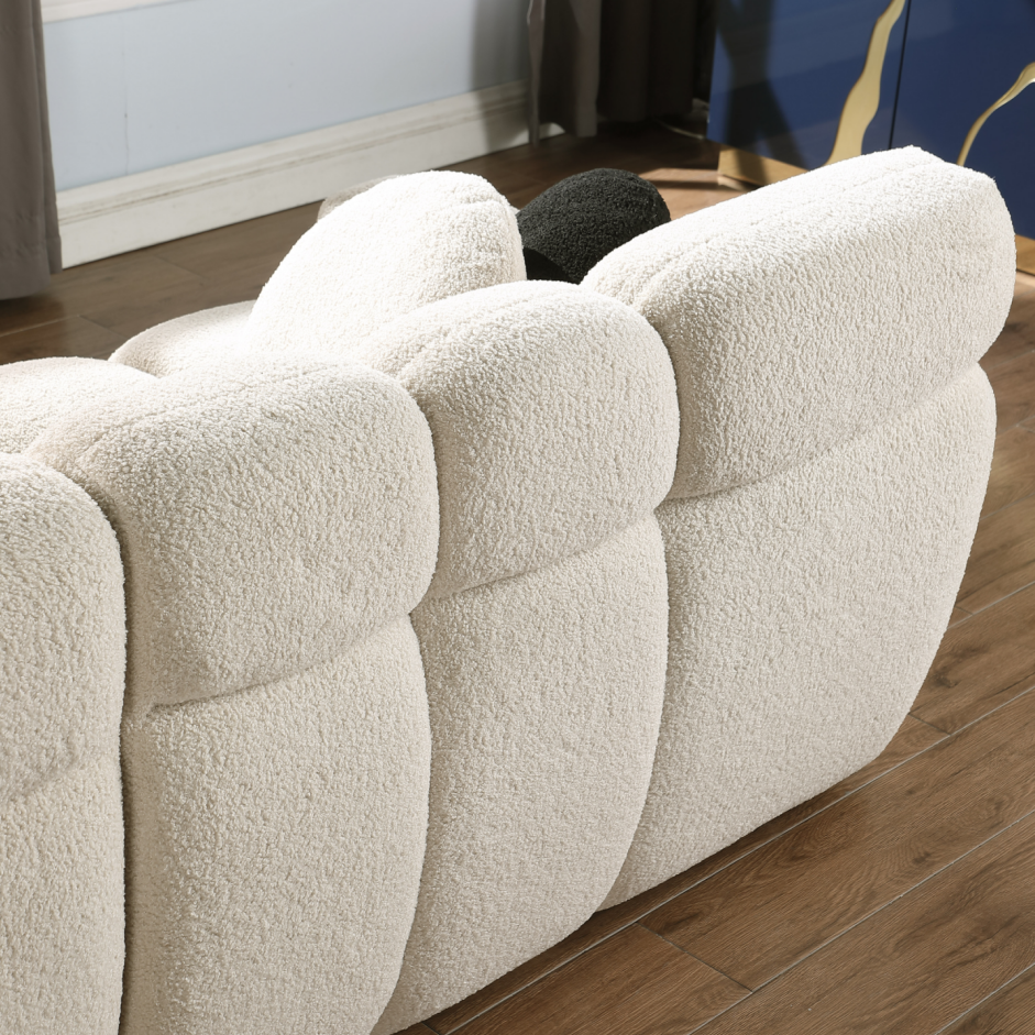 Beige Boucle 2-Seater Marshmallow Sofa - Comfortable Design
