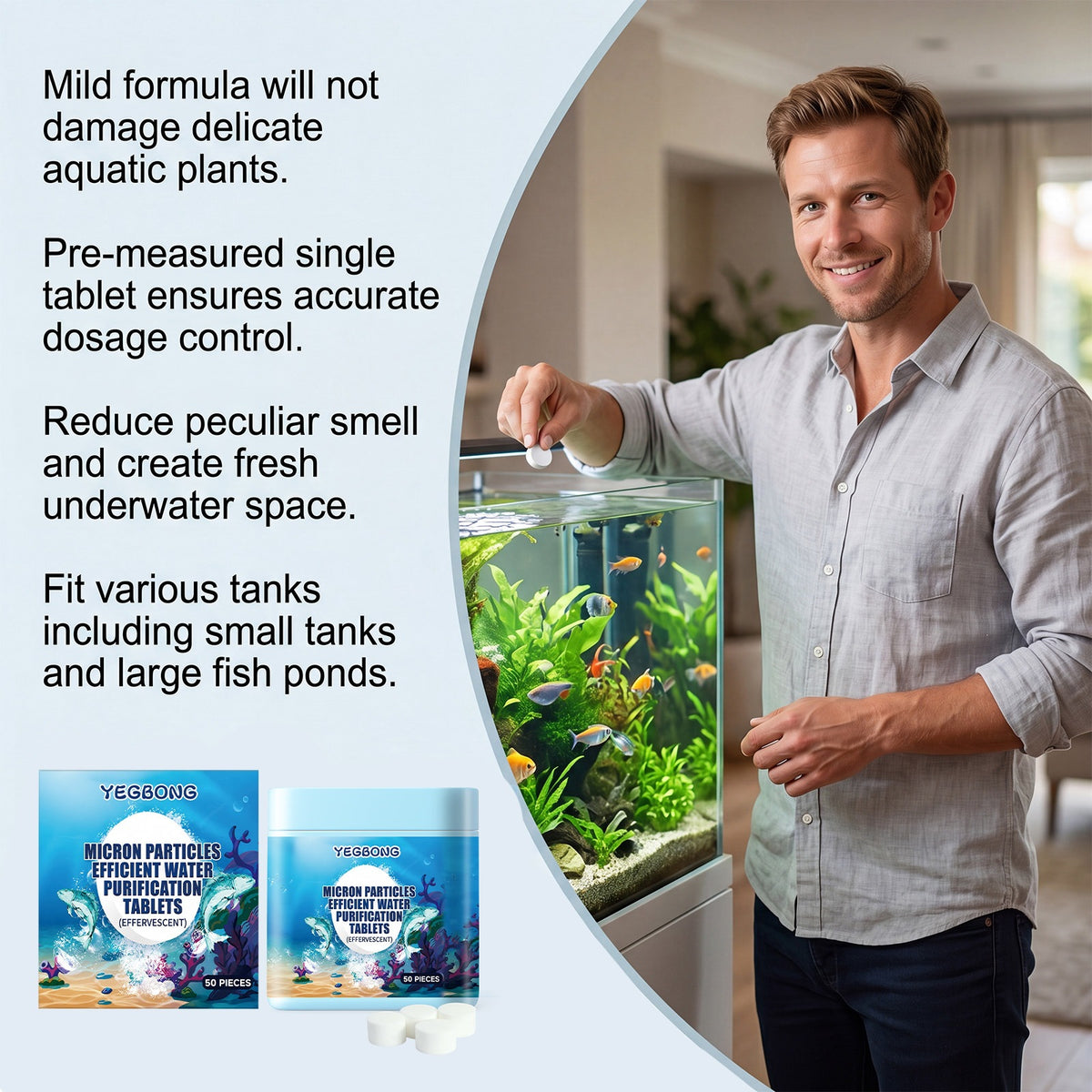 High-Efficiency Water Purification Tablets - 50 Pieces