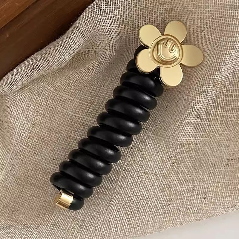 Ponytail Holder with Decorative Telephone Cord Design
