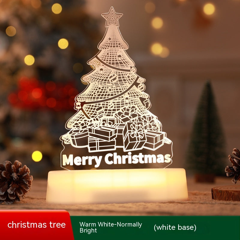 Acrylic LED Night Light - 3D Christmas Decoration Lamp