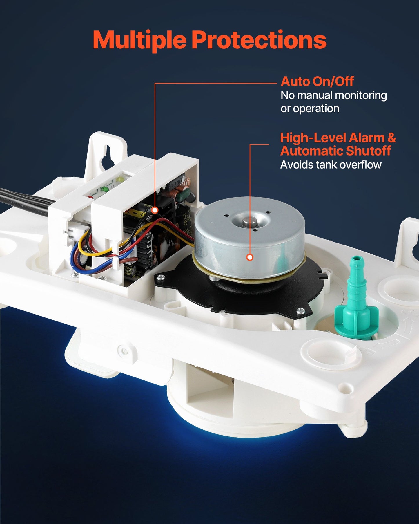 Automatic Condensate Pump 1/24 HP 110 GPH 24 ft Lift with Safety Switch & 20 ft Tubing