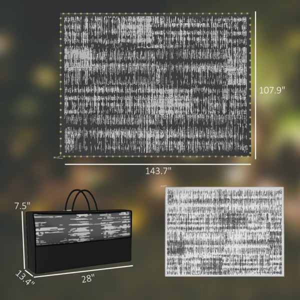 Reversible Outdoor Rug - Waterproof & UV-Resistant, 143.7" x 107.9"