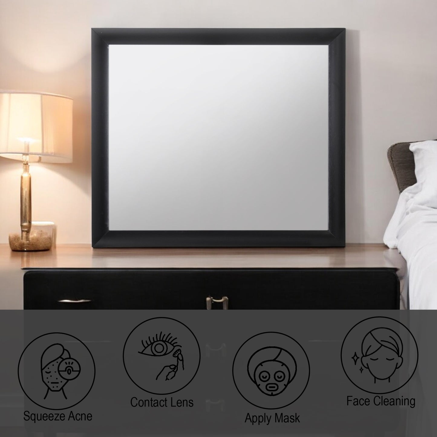Ireland Black Finish Mirror - Elegant Minimalist Design