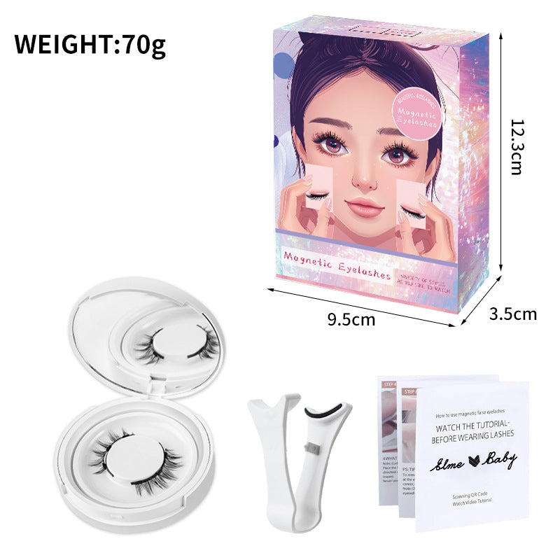 Magnetic False Eyelashes with Clip - Natural Style, Long-Lasting Wear