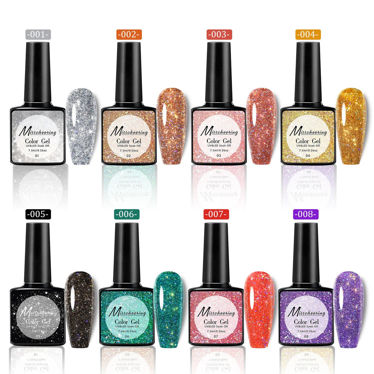 Diamond Sequins Glue for Nail Art - Gradient UV Polish & Glitter Embellishments